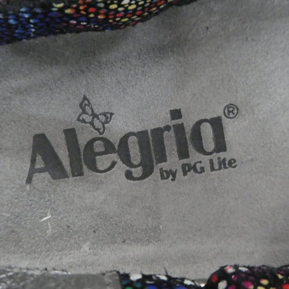 Alegria Verona Bullseye Sandals Women 41 Multi Color Leather Adjustable Comfort - Picture 13 of 14